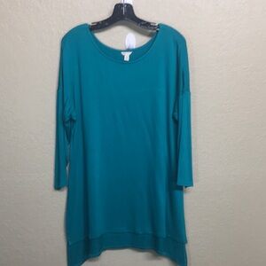 CATO Jersey Knit Stretch Comfy Extra Long Line Tunic Top With Drop Shoulders